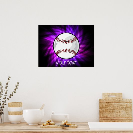 Paars honkbal; Softball Poster (Keuken)