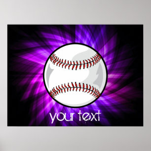 Paars honkbal; Softball Poster