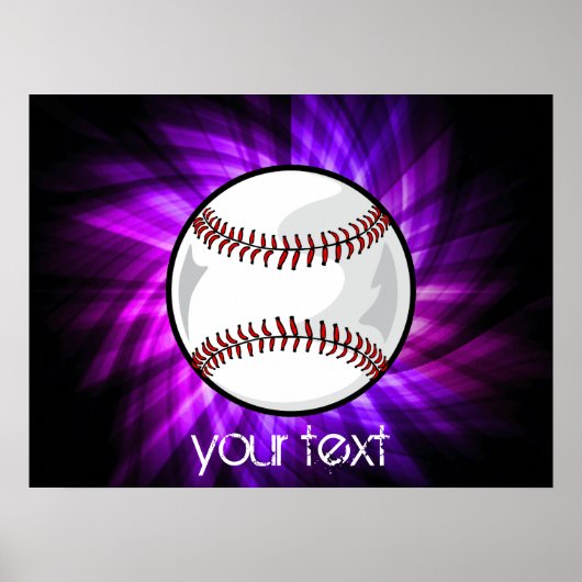 Paars honkbal; Softball Poster (Voorkant)