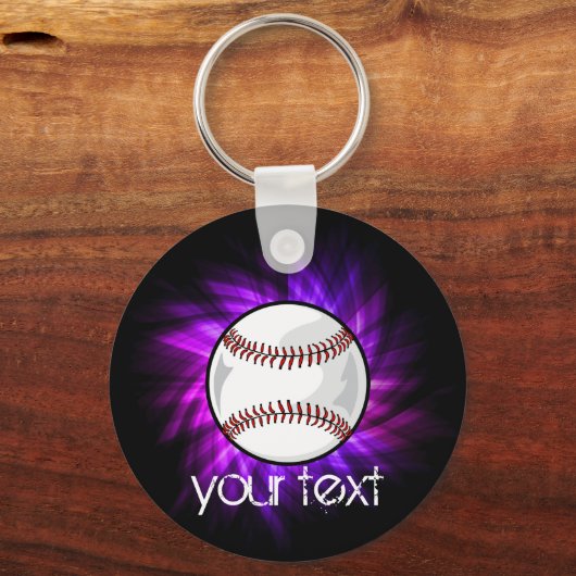 Paars honkbal; Softball Sleutelhanger (Voorkant)