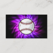 Paars honkbal; Softball Visitekaartje (Achterkant)