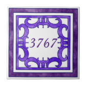 Paars huisnummer tegeltje (Voorkant)
