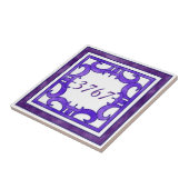 Paars huisnummer tegeltje (Zijkant)