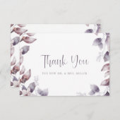 Paars huwelijk bedankkaart (Voorkant / Achterkant)