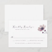 Paars huwelijk RSVP kaartje (Voorkant / Achterkant)