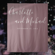 Paars Huwelijksfotocabine Achtergrond met Script
