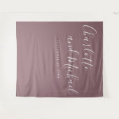 Paars Huwelijksfotocabine Achtergrond met Script Wandkleed (Voorkant (horizontaal))