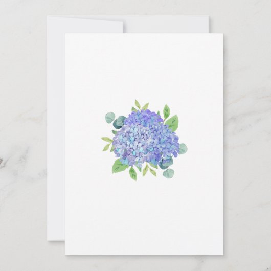 Paars Hydrangea Bouquet Botanisch Vrijgezellenfees Kaart (Achterkant)