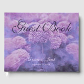 Paars Hydrangea Floral country Rustic Wedding Gastenboek (Voorkant)
