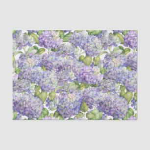 Paars Hydrangea Floral Pattern Tissuepapier