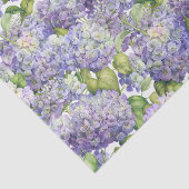 Paars Hydrangea Floral Pattern Tissuepapier (Detail)