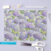 Paars Hydrangea Floral Pattern Tissuepapier (Craft)