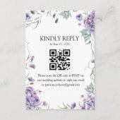 Paars Hydrangea Waterverf Floral RSVP Informatiekaartje (Voorkant)