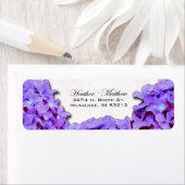 Paars Hydrangea Wedding Return Address Etiket (Insitu)