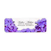 Paars Hydrangea Wedding Return Address Etiket (Voorkant)