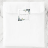 Paars Hydrangeas Eucalyptus Square Vierkante Sticker (Tas)