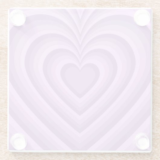 Paars Hypnotic Heart Love Patroon Glazen Onderzetter (Achterkant)