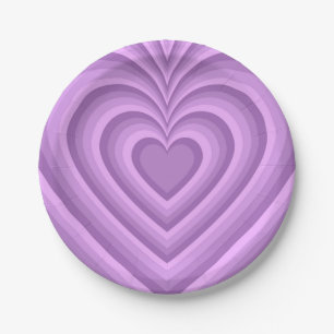 Paars Hypnotic Heart Love Patroon Papieren Bordje