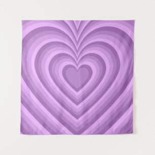 Paars Hypnotic Heart Love Patroon Wandkleed