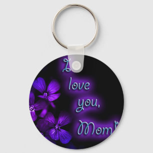 Paars I hou van je mam design Sleutelhanger