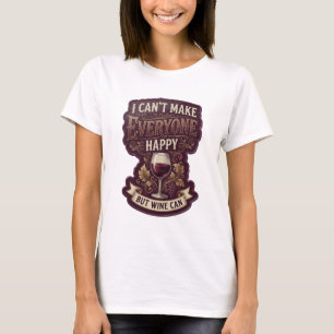 Paars I KAN NIEMAND GELUKKIG MAKEN MAAR WIJN KAN D T-shirt