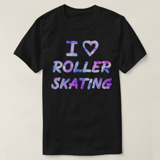Paars I Love Roller Skating T-shirt (Design voorkant)
