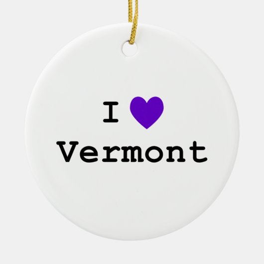 Paars I Love Vermont Keramisch Ornament (Voorkant)