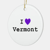 Paars I Love Vermont Keramisch Ornament (Links)