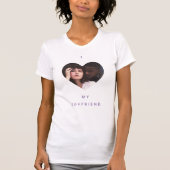 Paars Ik hou van Boyvriend Foto T-shirt (Voorkant)