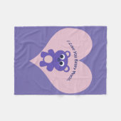 Paars, ik hou van je, Beary Much. Fleece Deken (Voorkant (Horizontaal))