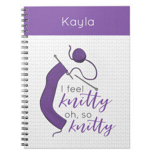 Paars, ik voel me knitty. notitieboek