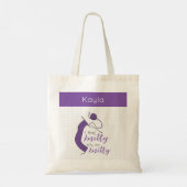 Paars, ik voel me knitty. tote bag (Achterkant)