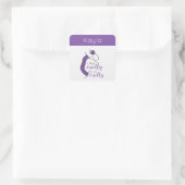 Paars, ik voel me knitty. vierkante sticker (Tas)