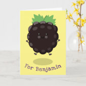 paars illustratie van donkere braam kaart (Gele Bloem)