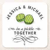 Paar's in een kaartje met een persoonlijk karakter kartonnen onderzetters (Voorkant)