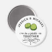 Paar's in een kaartje met een persoonlijk karakter magneet (Voorkant / Achterkant)