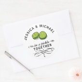 Paar's in een kaartje met een persoonlijk karakter ronde sticker (Envelop)