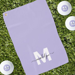 Paars Initiaal Naam Monogram Golfhanddoek