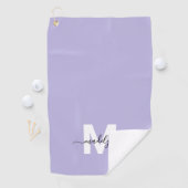 Paars Initiaal Naam Monogram Golfhanddoek (Insitu)