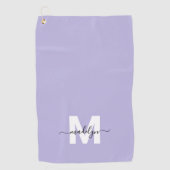 Paars Initiaal Naam Monogram Golfhanddoek (Voorkant)