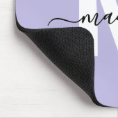 Paars Initiaal Naam Monogram Muismat (Hoek)