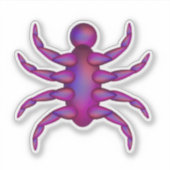Paars insect met acht poten sticker (Voorkant)