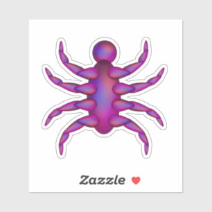 Paars insect met acht poten sticker