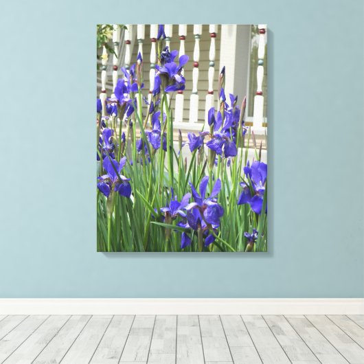 Paars Iris Afbeelding Canvas Afdruk (Insitu (Houten vloer))