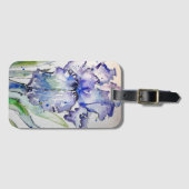 Paars Iris bloem Bagagelabel Waterverf  (Voorkant (horizontaal))