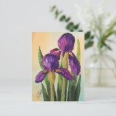 Paars Iris Briefkaart (Staand voorkant)