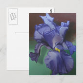 Paars Iris briefkaart verticaal (Voorkant / Achterkant)