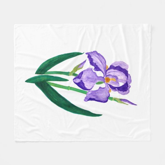 Paars Iris Fleece Blanket (Voorkant (Horizontaal))
