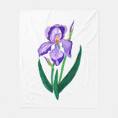 Paars Iris Fleece Blanket Deken (Voorkant)