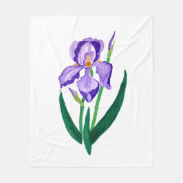 Paars Iris Fleece Blanket Deken